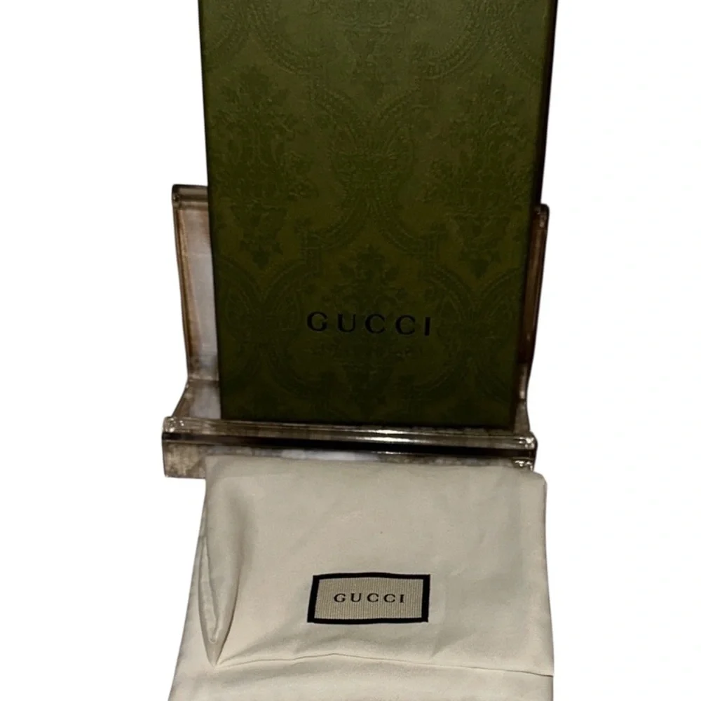 Gucci Brown Heart Monogram Coin Pouch box & dust bag - Picture 2 of 8